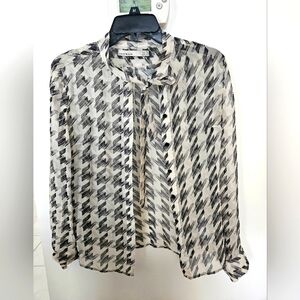 Karen Millen silk bow tie shirt sz 6